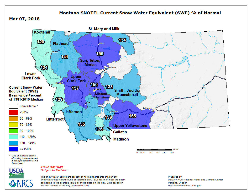 Snowpack update for March 2018